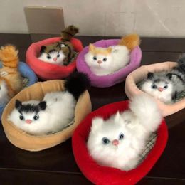 Decorative Figurines Stuffed Toys Lovely Simulation Animal Doll Plush Sleeping Toy With Sound Kids Decoration Birthday Gift For