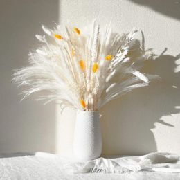 Decorative Flowers 98PCS Natural Dried Pampas Grass Boho Home Decor Fluffy Bouquet For Wedding Party Living Room Fall Decorations