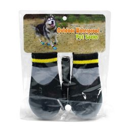 4PCS/Set Dog Boots Waterproof Shoes Breathable Socks with Anti-Slip Sole All Weather Puppy Paws Protectors Outdoor Sports Boots