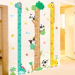 Wall Decor Cartoon Animals Height Measure Wall Sticker Giraffe Wallpaper for Kids Room Nursery Child Growth Ruler Growth Chart d240528