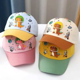 Caps Hats Caps Hats Baby Summer Mesh Hat Cartoon Dinosaur Childrens Boys and Girls Baseball Hat Outdoor Childrens Adjustable Foot Hat WX5.27