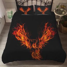 Bedding Sets Double Duvet Cover 3D Flaming Phenix Printed Bed Linen Home Textiles With Pillowcase For Adult Couple Singe Size