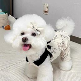 Dog Apparel Summer Cute Print Pet Carrier Pants Thin Breathable Casual Jumpsuit Puppy Clothes Bichon Maltese Small