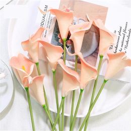 Decorative Flowers 10Pcs Artificial Flower Autumn Home Decoration Calla Lily Bouquet For Wedding Bridal Accessories