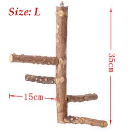 Pet Parrot Raw Wood Fork Tree Branch Stand Rack Toy Parrot Perches For Bird Cage