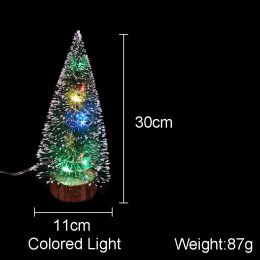 1PCS LED Mini Christmas Tree 15 20 25 30CM Warm Light Coloured Lights Small Christmas Tree Christmas Decorations For Home