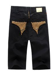 Famosi jeans di moda da uomo in marea estate robin short jeans pantaloni rock revival religion jeans for man designer profumo nero color3966010