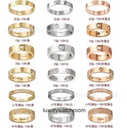 Cartre high end designer Jewellery ring for women Love Ring Wide and Narrow Full body V Gold CNC Sculpture Full Nail Single Diamond Couple Style for Women original 1:1 logo