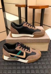 2021 fashion men designer sneakers shoes brown rubber bottom Luxury Mens sports shoe with box6449959