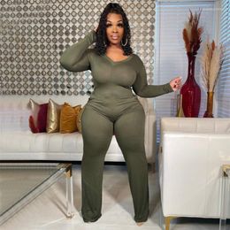 Pants Long Jumpsuit Women Clothes Wholesale Loungewear Bodycon Plus Size Jumpsuits Stretch Polyester Cotton Drop 2216