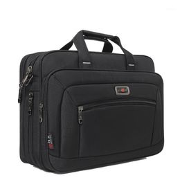 Men Oxford Fabric Waterproof Business Briefcase Black Laptop Notebook Case Large Capacity Men Bag Document Bag1 2406