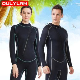 Women's Swimwear Men's 3MM Neoprene Wetsuit For Women Full Body Keep Warm Diving Suit Front Zip Snorkeling Surfing