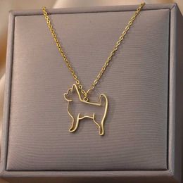Pendant Necklaces Stainless steel dog necklace mens gold pet necklace animal necklace pendant Jewellery mens necklace birthday gift S24527669MJB