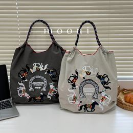 ball Nylon Floral Shopping Bag Portable Niche Japanese BC Same Style Environmentally Friendly Fashion Shoppingity 240528