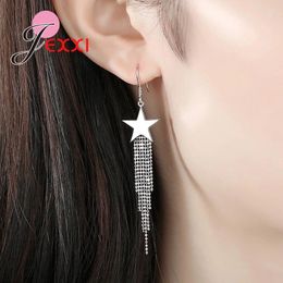 Dangle Earrings Simple Elegant 925 Sterling Silver Star Long Chain Tassel Ear Buckle Women Party Jewelry Gift Supplies