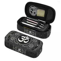 Custom Om Mandala Pencil Case For Boys Gilrs Big Capacity Buddhism Aum Yoga Meditation Pen Bag Box School Supplies