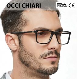 OCCI CHIARI Men Glasses Frame Optical glasses Fashion black eyeglasses clear Square prescription WCERINA 240521