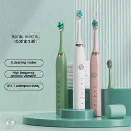 Toothbrush Sonic Electric Toothbrush IPX7 Waterproof Dupont Soft Bristles USB Quick Charge 5 Modes Dental Teeth Whitening Kit Tooth Brush Q240528
