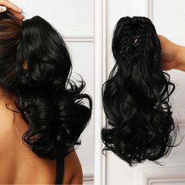 Wig Fashion Classic Versatile Natural Black Womens Short Curly Hair High Temperature Silk Chemical Fiber ponytail