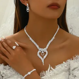 5/4/3 Piece Marquise Rhinestone Cubic Zirconia CZ Bridesmaids Statement Choker Necklace Dangle Earrings Link Bangle Bracelet Set for Bride Party Costume Jewelry