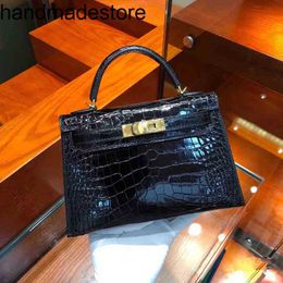 Genuine KY Designer Handbags Female Crocodile Pattern Second Generation Mini Leather Handbag Single Shoulder Messenger Bag