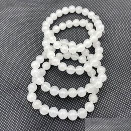 Beaded Natural White Color Stone Handmade Strands Bracelets For Women Men Charm Party Club Decor Fashion Jewelry Drop Delivery Dhzhl