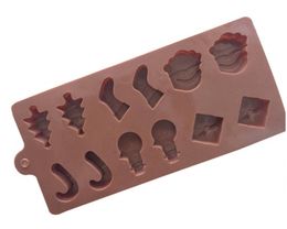 Fast Christmas day santa Silicone Chocolate Moulds Bar Mould Cake Mould Ice Tray Cake Decorating Tool4485766