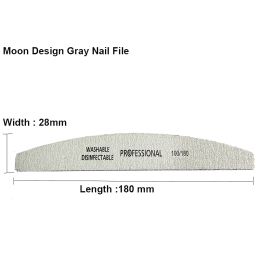 100/180 Nail Files Sandpaper Professional UV Gel Polisher Nail Files Washable Double-Side Emery Board Manicure Tool for Nail Art