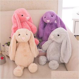 Party Favor Soft Stuffed Animals Kids Long Ear Bunny Rabbit Slee Cute Cartoon P Toy Animal Dolls Children Girl Birthday Drop Delivery Dhry0