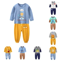 Clothing Sets Spring Boys Girls Autumn Casual Cute Print Long Sleeve T Shirt Pant 2PCS Sport Suits Kids Clothes DS29