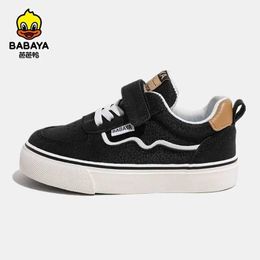 Tênis Babaya Childrens Canvas Sapatos Sapatos casuais solteiros 2023 Spring New Boys Canvas Shoes Sapatos para crianças Q240527