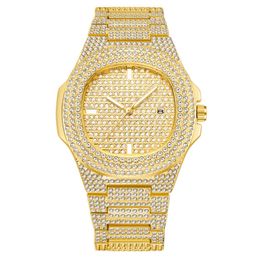 WLISTH Brand Date Quartz Mens Womens Watches Light Luxury Full Crystal Diamond Luminous Watch Oval Dial Bling Unisex Wristwatches 190J