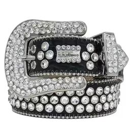 Designer Bb Belt Simon Belts for Men Women Shiny diamond belt Black on Black Blue white multicolour with bling rhinestones as gift 2023 243l