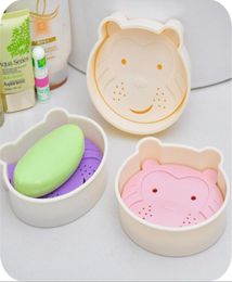 Creative Fashion Practical Bathroom Cute Cartoon Monkey Soap Box Double Drop Soap Dish Soap Holder Soap Case Container New WD243745928
