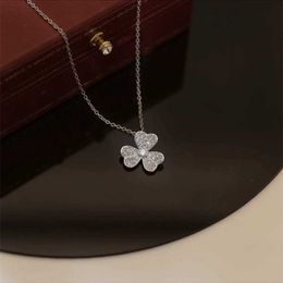 Van Necklace Classic Charm Design for lovers plated gold with petal flower lucky necklace 15A8