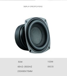 4'' Full BASS Speaker Of Audio AMP Driver Unit Casting Aluminium Frame Dual Magnets Fs 60Hz 4ohm 40W