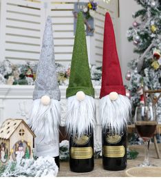 New Christmas decoration supplies faceless old man doll wine bottle set champagne decor wine bag gift9421940