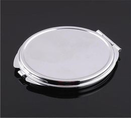 10pcs Silver Blank Compact Mirror Round Metal Makeup Mirror Promotional Gift for XMAS T2001148897318