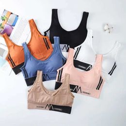 Camisole Womens Cotton Underwear Lace Top Womens Sports Bra Girls Comfort Fashion Tank Up Seamless Sports Top Brassiere Sexy Tube Tops Y240528