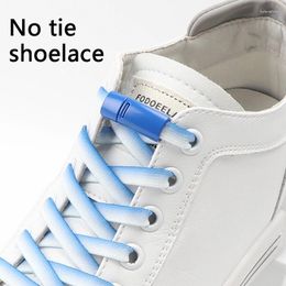 Shoe Parts 1Pair Color Magnetic Lock Shoelaces Without Ties Flat Elastic Laces Sneakers Kids Adult No Tie For Shoes Accessories