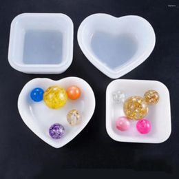 Baking Tools 1Pc Heart/Square Plate Bowl UV Resin Jewellery Mould Silicone Handcraft Accessories