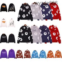 Designer Hoodies Denim Teers Hoodie Pullover Men Women Fashion Loose Sweatshirts Pant Man Casual Black White Floral Clothes Tops Sweatshirt 9D3H