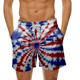 Men's Shorts Mens Independence Day Digital 3D Printing Fashion Casual Breathable Mesh Printed Beach Pants