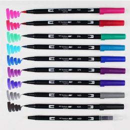 Tombow ABT Dual Brush Pen Art Markers Calligraphy Drawing Pen Set Bright Blendable Brush Fine Tip Watercolour Lettering Supplies