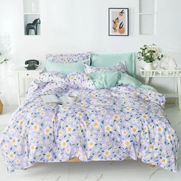 Bedding Sets Flower Bed Cover Set 220cx240 Soft Printed Pastoral Sheet Pillowcase & Duvet Double Single Bedsets Cotton 5t
