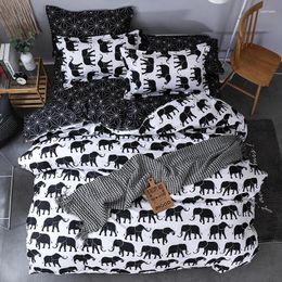 Bedding Sets Tropical Elephant Set 3/4pcs Bed Linen Duvet Cover Pillowcases Bedclothes Family Home Textile Single Double Twin