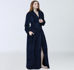 Women039s Sleepwear Fluffy Bathrobe Fleece Autumn Winter Thick Flannel Ladies Dressing Gown Long Sleeve Kimono Terry Robes For 1877643