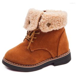 Boots HOBIBEAR Winter Children's Leather Baby Cotton Boys And Girls Children To Keep Warm Shoes