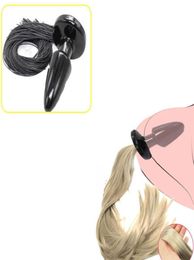 Silicone Anal Plug Unisex Blonde Horse Play Butt Plug Long Silky Pony Tail BDSM Fetish Animal Role Play Horse Tail Plug Sex Toys X3147461