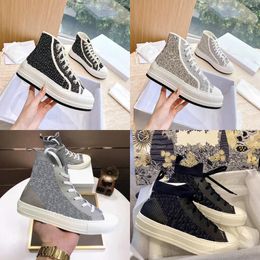 Classic Canvas Shoes platform designer woman men breathable high top shoe sneakers girl comfortable tennis sports trainers Vintage Fashion plaid printed flats